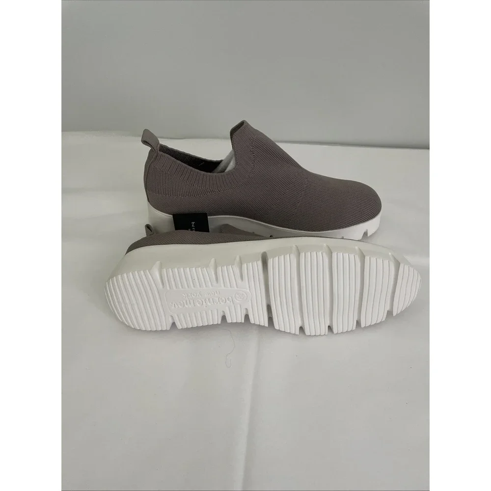 Bernie Mev New York Vegan Slip On Knit wedges Taupe Mauve Womens 39 NEW
